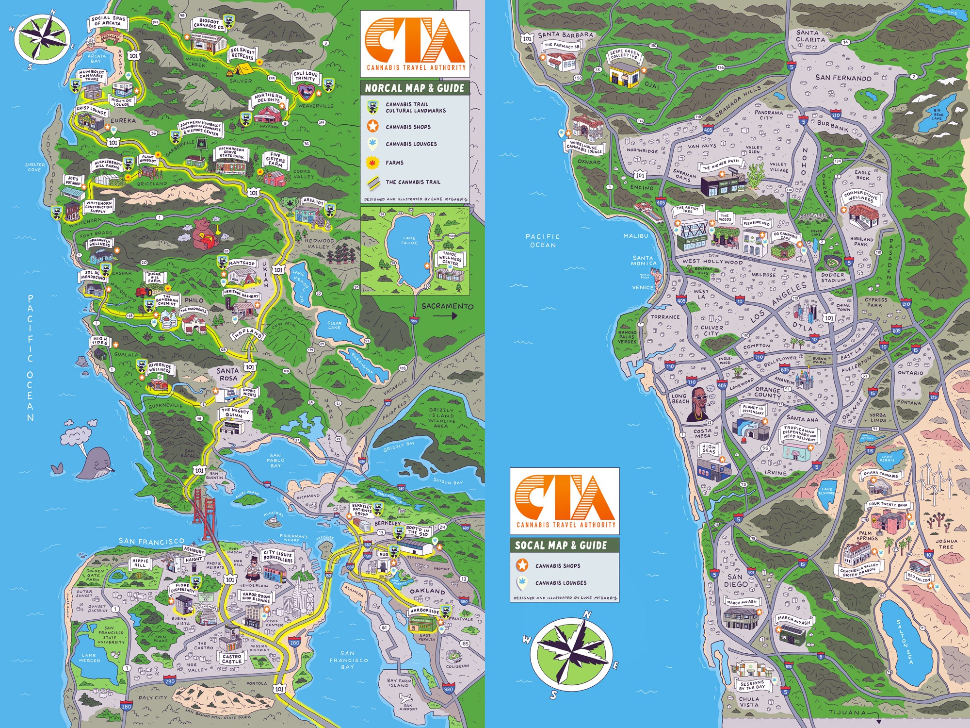 Cannabis Travel Authority California map