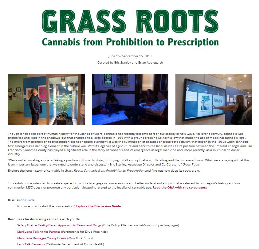 Museum of Sonoma County Grass Roots exhibit