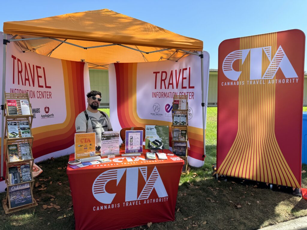 Cannabis Travel Authority booth at Hall of Flowers Santa Rosa.